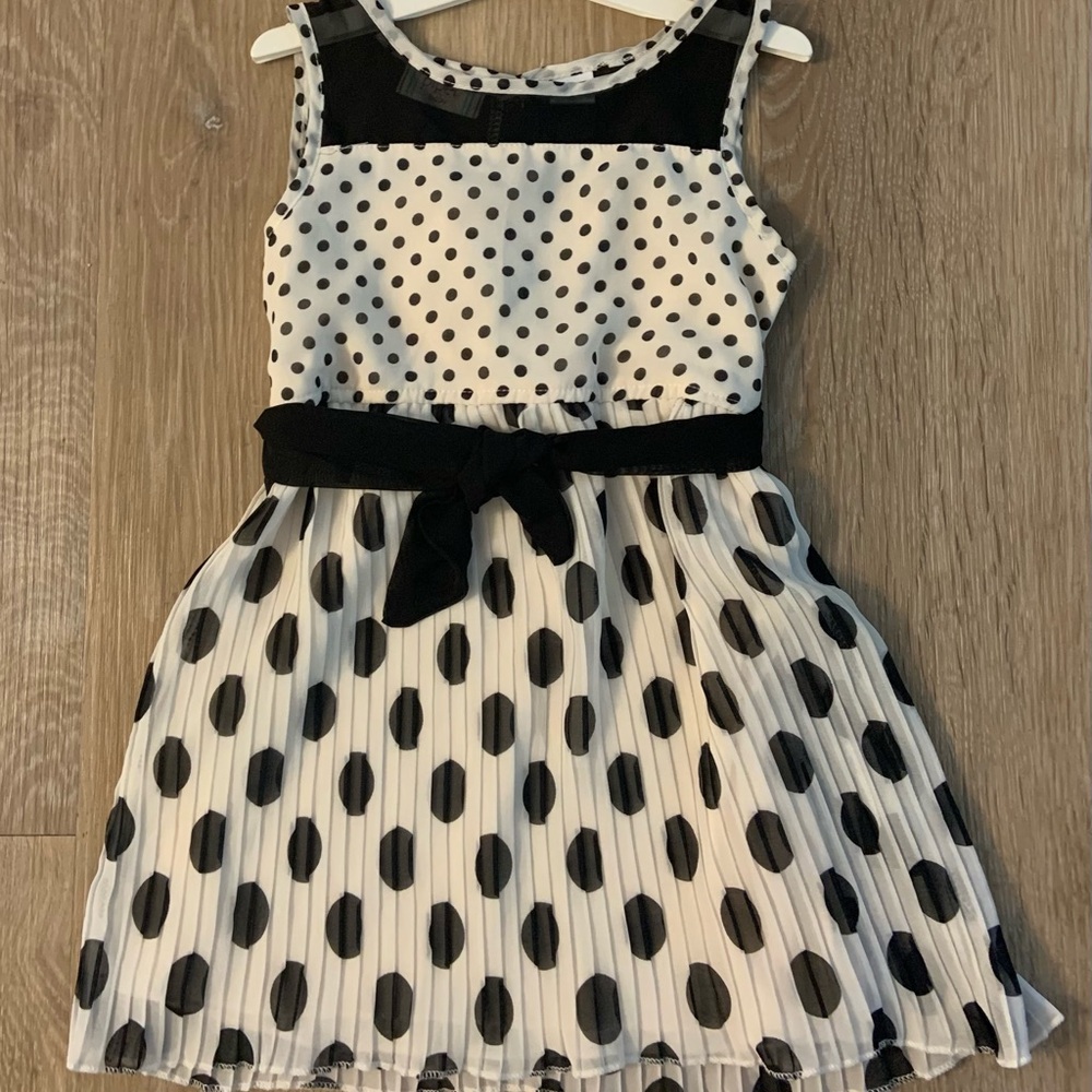 Piper Baby Girl's Size 2T Black & White Polka Dot Lined Sleeveless Sundress